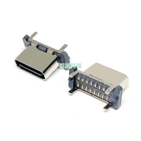 Typec CF 立貼 SMT 16PIN C7025 LCP黑色 H=6.5
